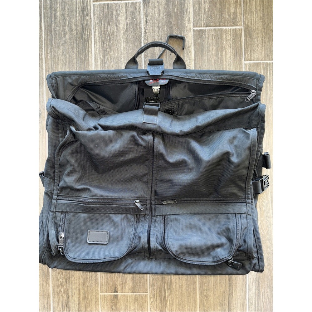 TUMI Black Bi-fold Garment Bag Suiter Luggage Shoulder Strap Hook